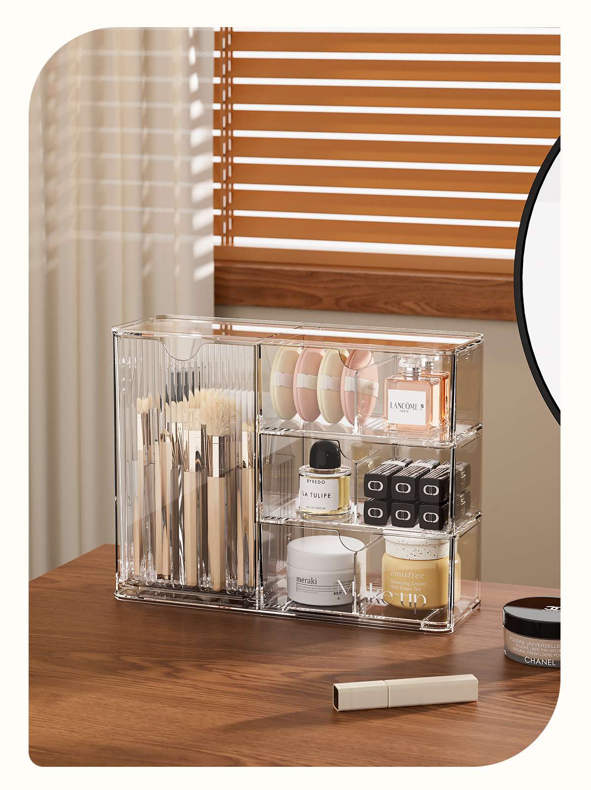 J192-JLG2504101 Cosmetics Storage Box, Grooming Desk Organizing Box, Lipstick and Perfume Compartment Box detail image 6