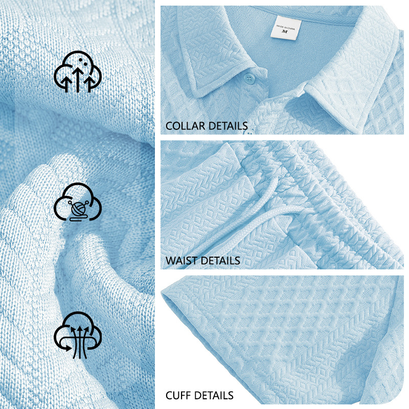 2026 Cross-border men's summer collection: New jacquard fabric men's casual sportswear, thin lapel POLO shirt, short-sleeved suit, sports shoes, men's and high school students' spring and autumn jackets Item Picture