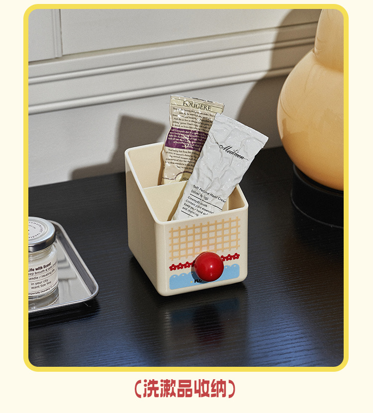 S137-1136 makeup pen holder desktop, high appearance level, stationery, student dormitory organization, storage rack, compartments, cartoon small detail image 6