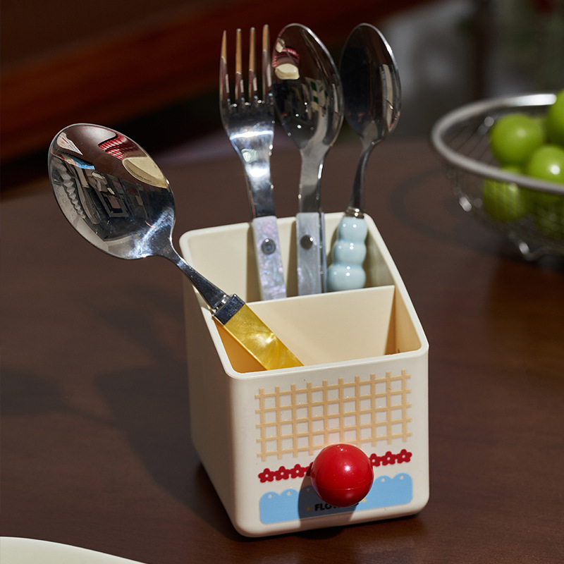 S137-1136 makeup pen holder desktop, high appearance level, stationery, student dormitory organization, storage rack, compartments, cartoon small details Picture