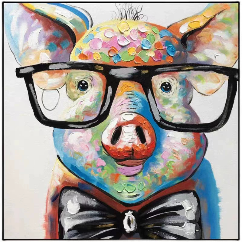 Pinturas al óleo pintadas a mano animales signos del zodiaco decoración de la sala de estar moderna luz de lujo sofás fondo de pared dormitorio de los niños cuadros colgantes Item Picture