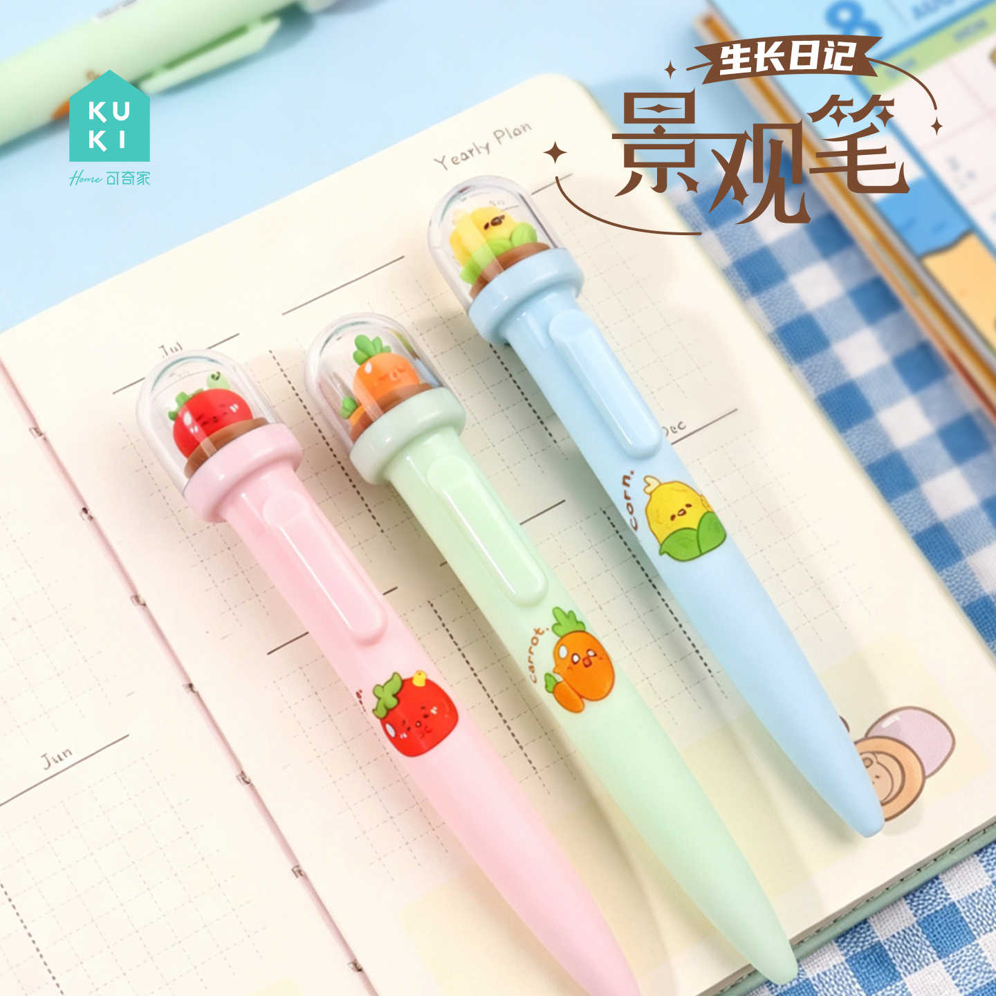 The cute cartoon-shaped students' creative design with landscape pens makes the writing experience with gel pens more interesting Item Picture