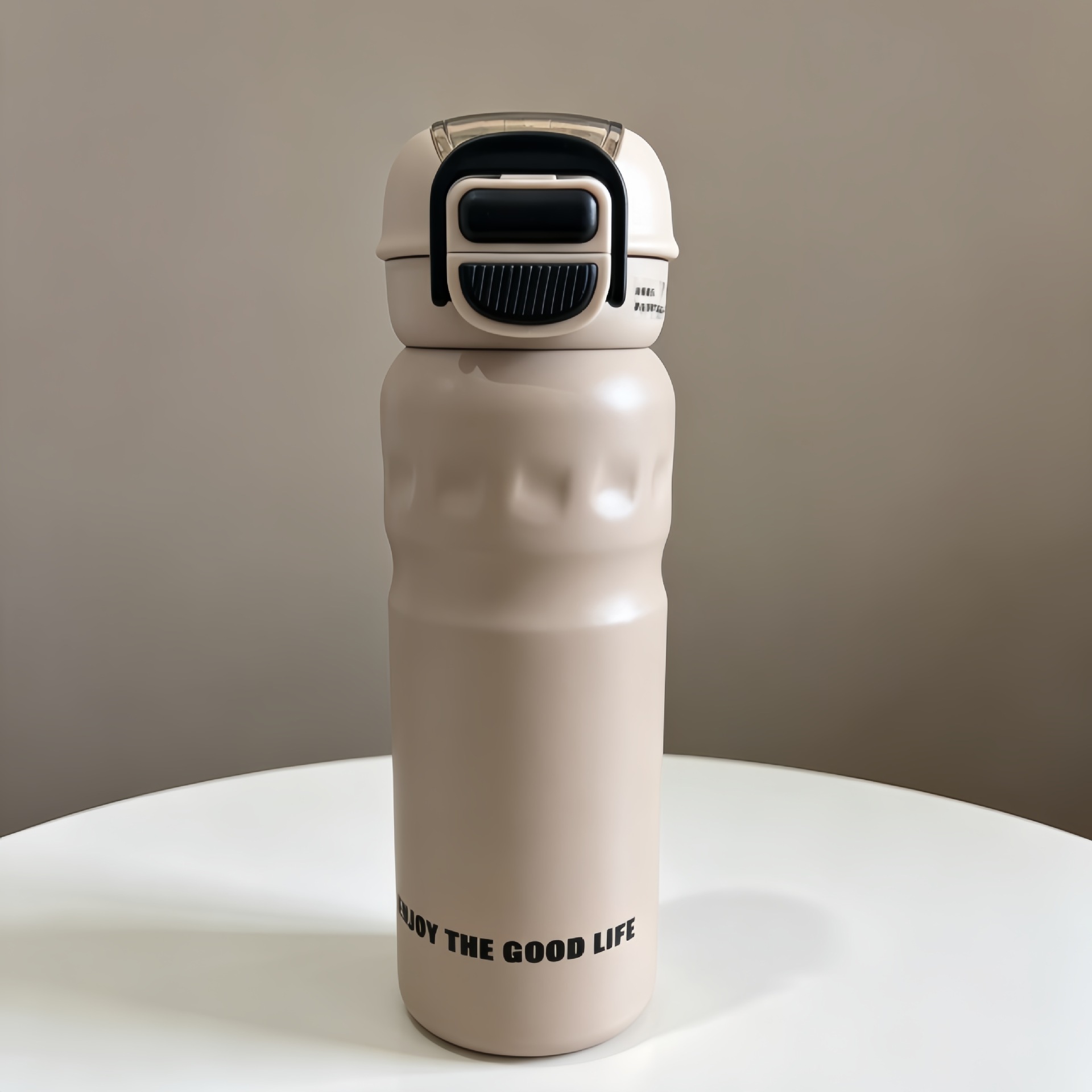 Y290-YSM8777 simple stainless steel double-drinking large-capacity outdoor sports portable ring insulated cup with high appearance level Item Picture