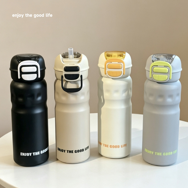 Y290-YSM8777 simple stainless steel double-drinking large-capacity outdoor sports portable ring insulated cup with high appearance level
