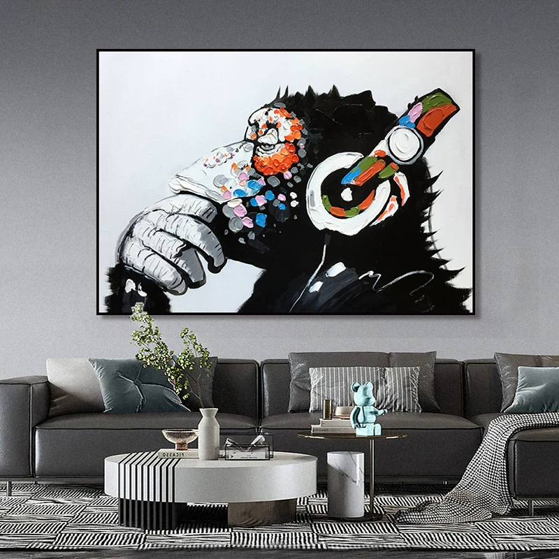 لوحة الرسم اليدوي لحجرة المعيشة المجردة المجردة المجردة، رسومات لغرف الأطفال في جدران غرفة المعيشة الحديثة البسيطة