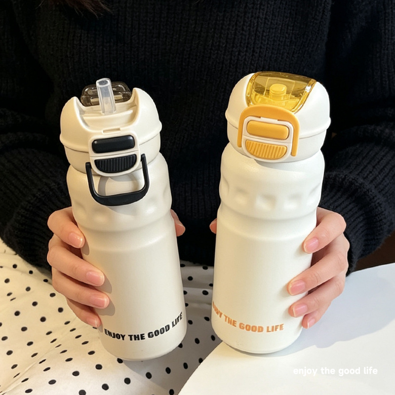 Y290-YSM8777 simple stainless steel double-drinking large-capacity outdoor sports portable ring insulated cup with high appearance level detail image 10