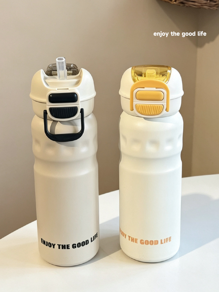 Y290-YSM8777 simple stainless steel double-drinking large-capacity outdoor sports portable ring insulated cup with high appearance level detail image 7