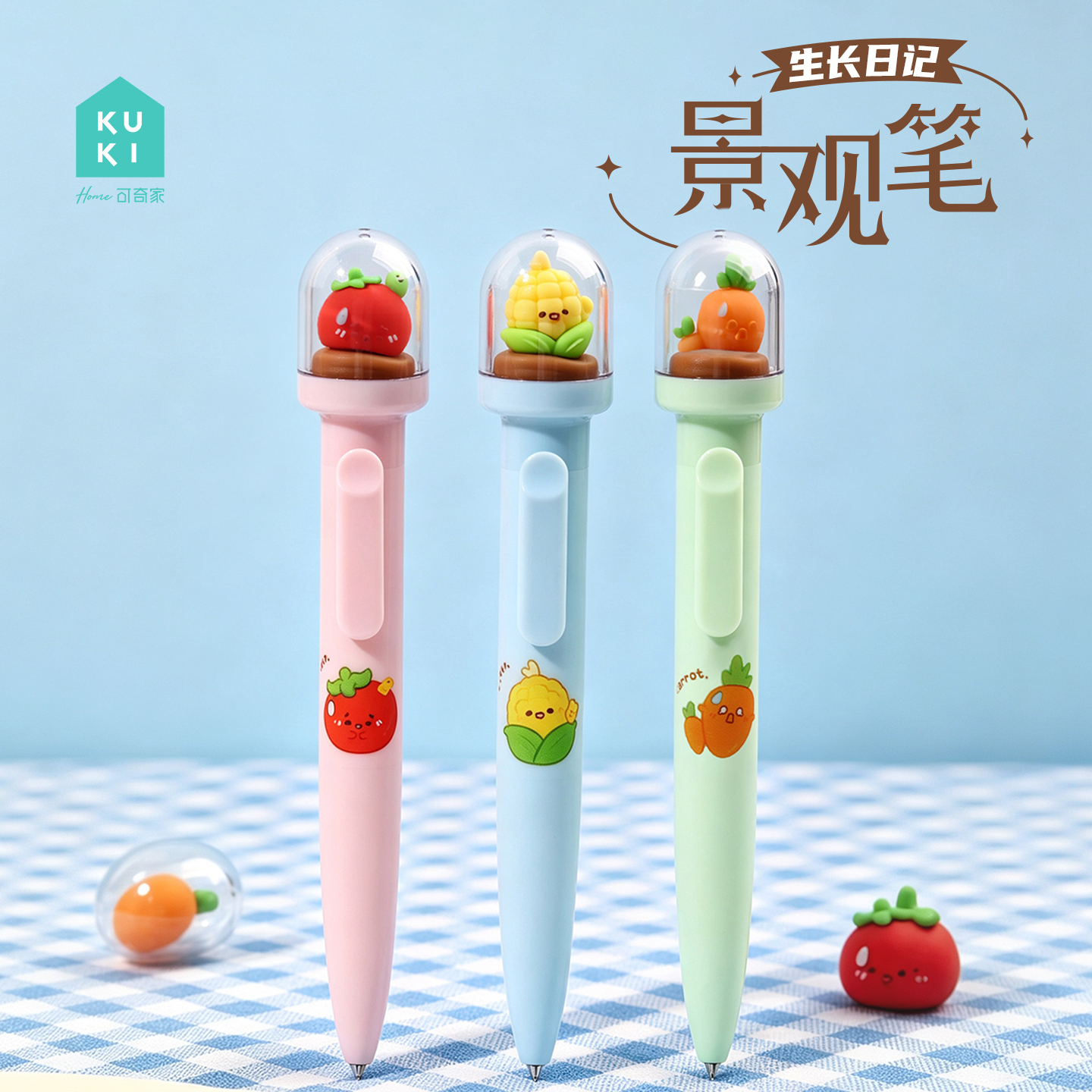 The cute cartoon-shaped students' creative design with landscape pens makes the writing experience with gel pens more interesting Specification image