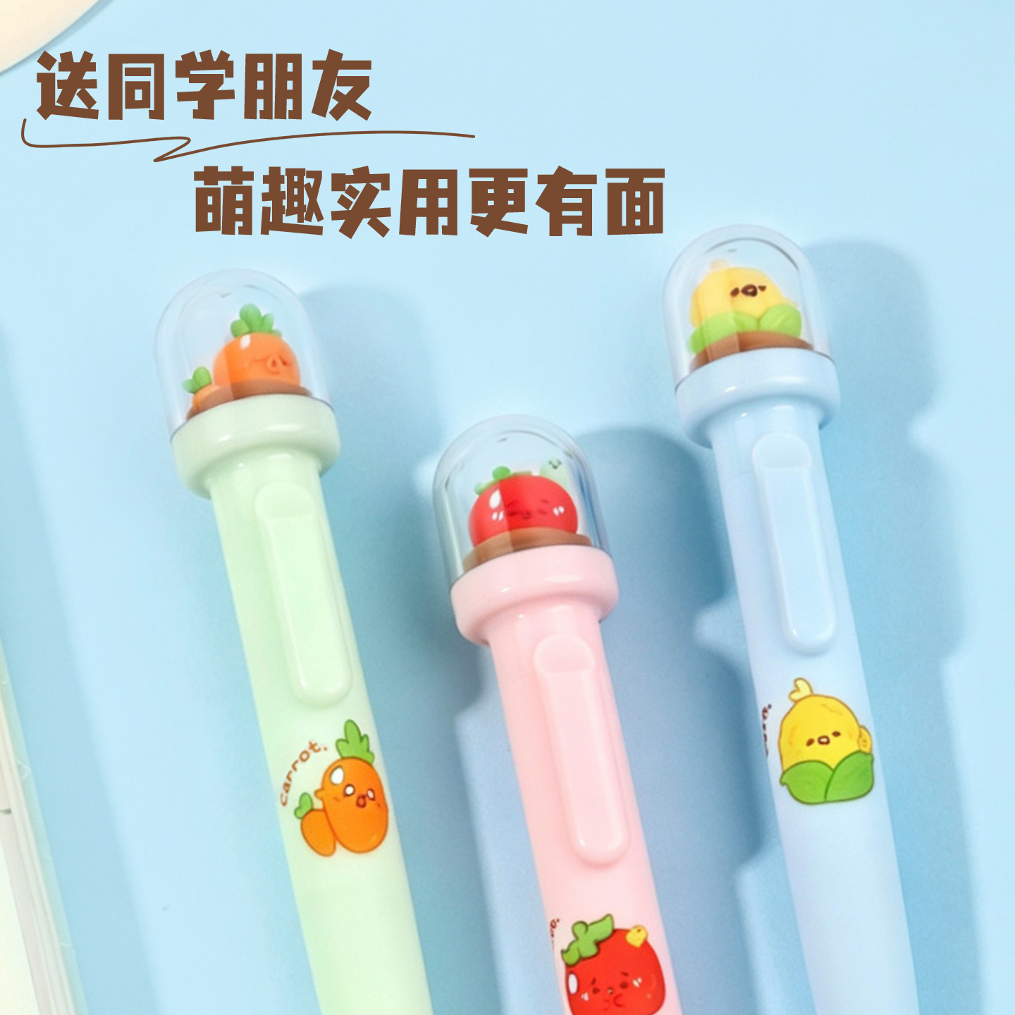 The cute cartoon-shaped students' creative design with landscape pens makes the writing experience with gel pens more interesting details Picture