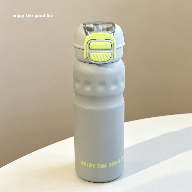 Y290-YSM8777 simple stainless steel double-drinking large-capacity outdoor sports portable ring insulated cup with high appearance level Specification image