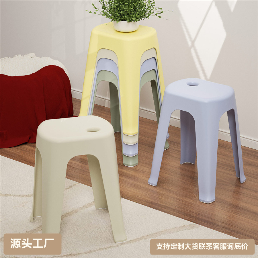 H231-ST0265 high stool, plastic stool, household thickened shoe-changing stool, dining table chair, high load-bearing small furniture Specification image
