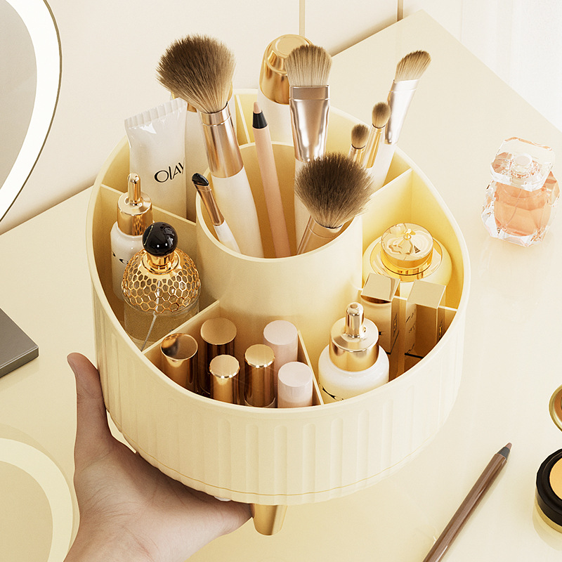 R42-Y6902 Rotating makeup brush storage holder, compartmentalized desktop eyebrow pencil eyeshadow bucket, cosmetic pen holder, dressing table details Picture