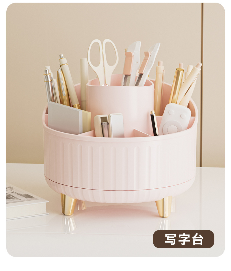 R42-Y6902 Rotating makeup brush storage holder, compartmentalized desktop eyebrow pencil eyeshadow bucket, cosmetic pen holder, dressing table detail image 8