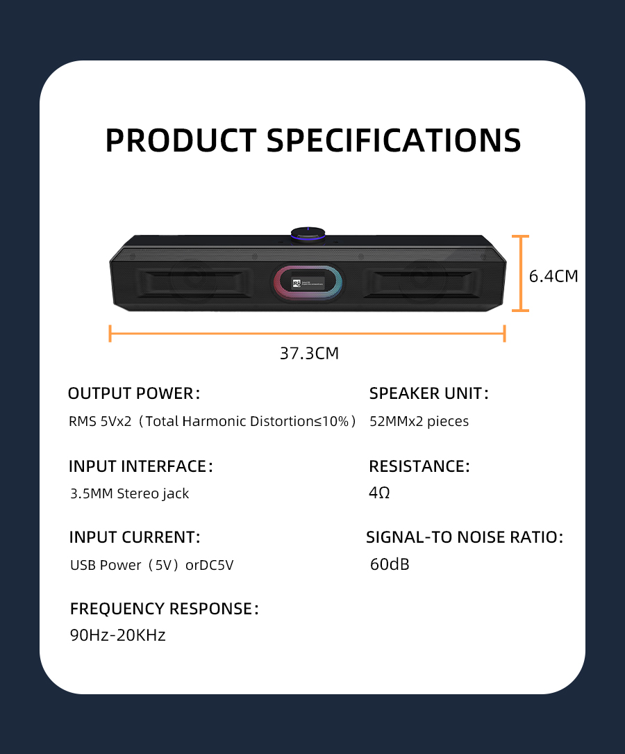 R8 black bar speaker, high-fidelity audio system, home theater, wired subwoofer, portable desktop speaker equipment pic 8