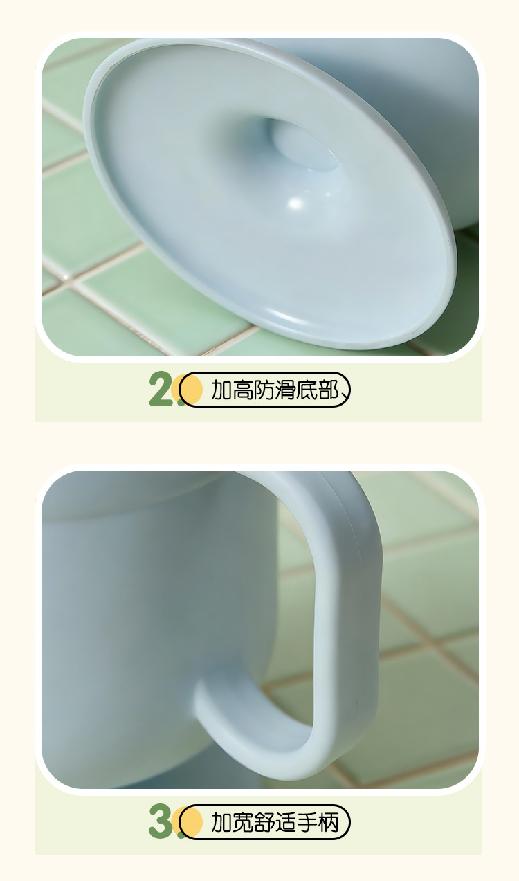 S137-1088高脚字母漱口杯粉嫰洗漱杯宿舍口杯家用马克杯撞色加厚详情图11