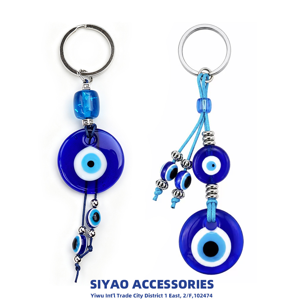 Blue Devil's Eye keychain, foreign trade supply, Greek and Cypriot souvenirs, order acceptance, Siyao Accessories evileye details Picture