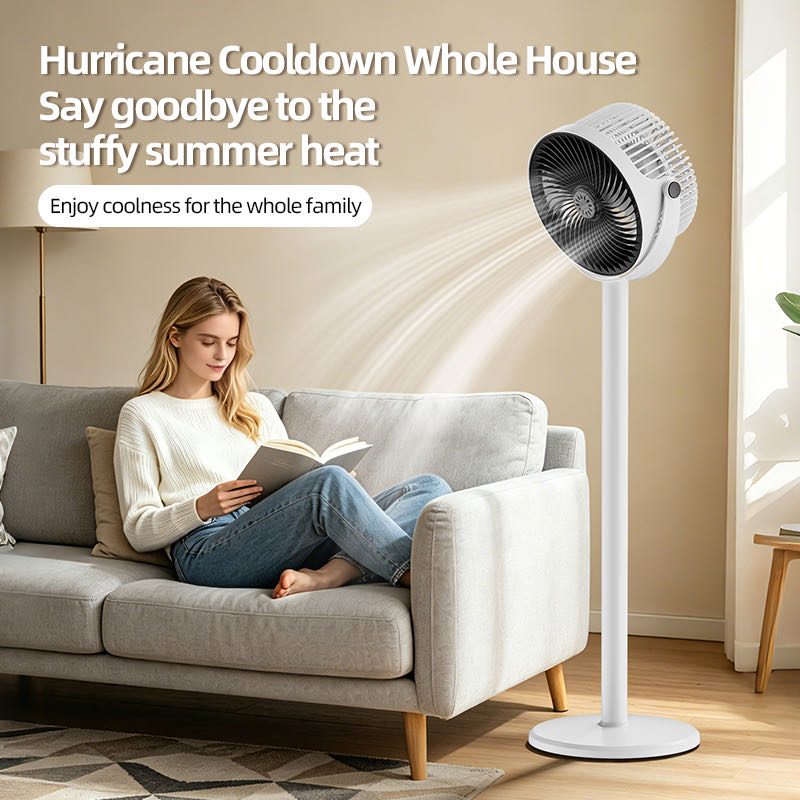 New charging floor-standing circulating fan, which can be directly plugged in and charged, is a camping outdoor fan detail image 4