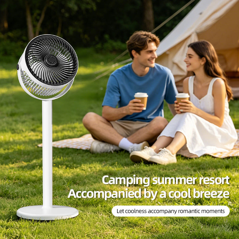 New charging floor-standing circulating fan, which can be directly plugged in and charged, is a camping outdoor fan detail image 5