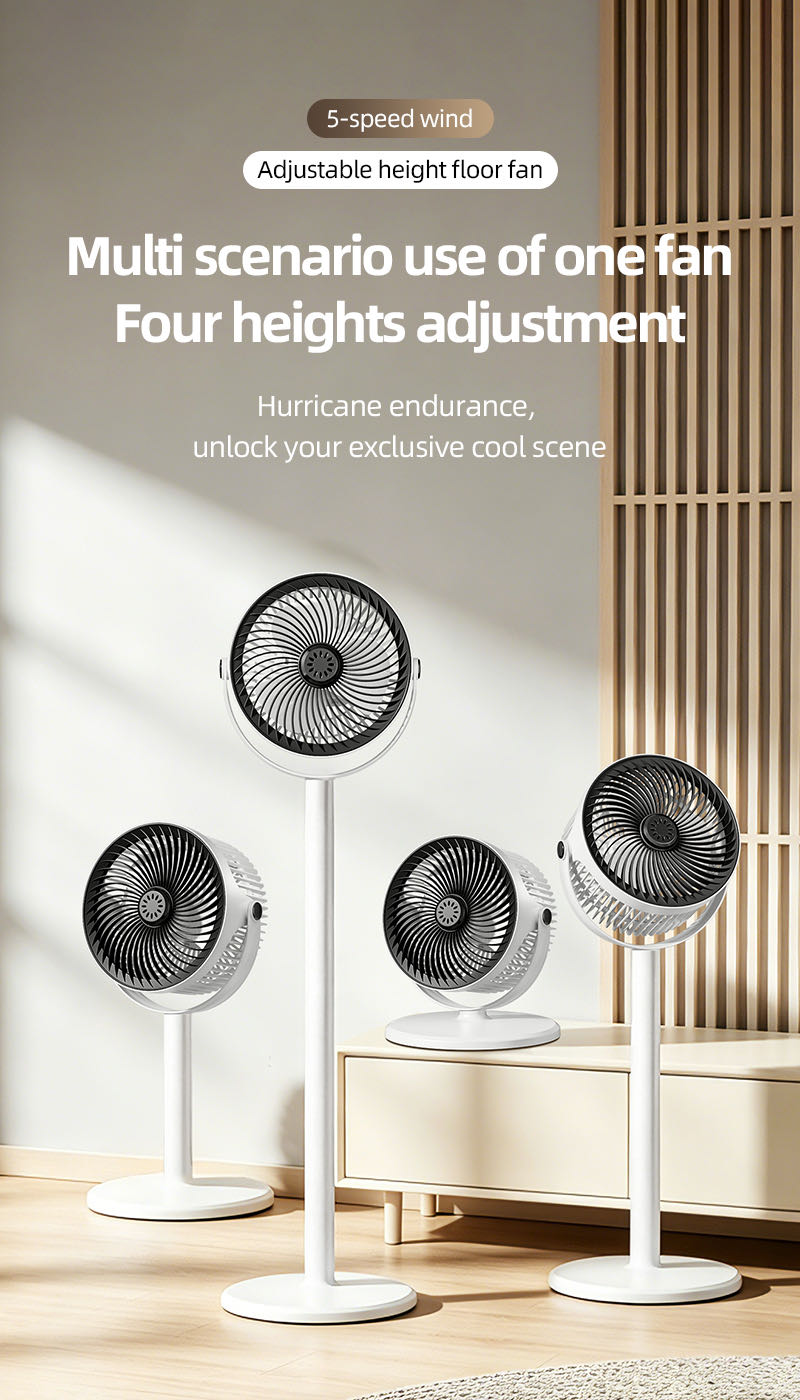New charging floor-standing circulating fan, which can be directly plugged in and charged, is a camping outdoor fan detail image 2