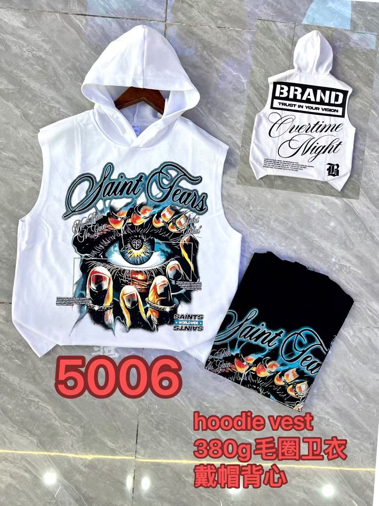 Pound algodón suelto sudadera con capucha hombre new american plankton trendy simply youth top sin mangas trendy T cotton street trendy hombre sin mangas chaleco estampado personalidad tendencia sin mangas