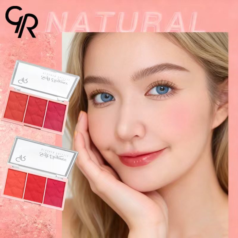 Cross-border foreign trade pink three-color blush plate relief facial makeup natural and long-lasting blush cosmetics manufacturer in stock wholesale Application Scenario