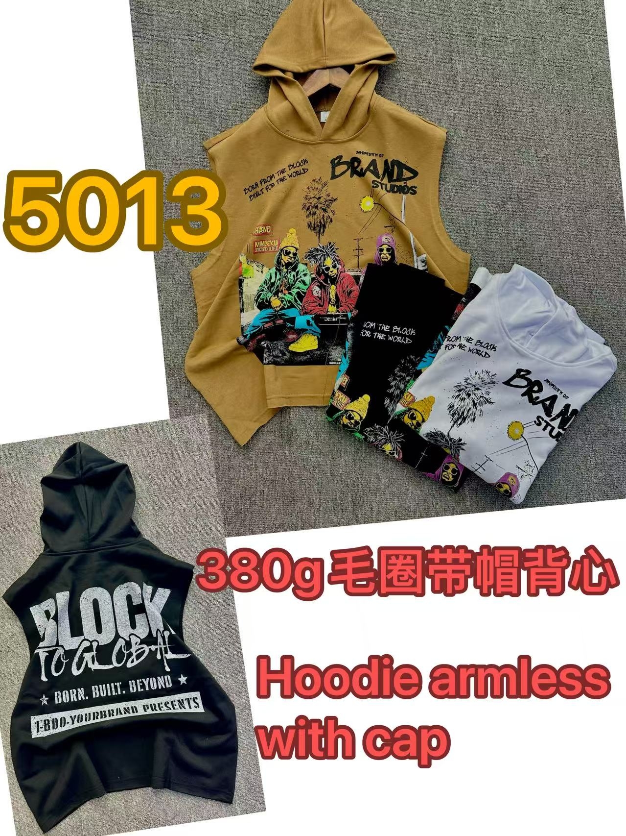 Pound algodón suelto sudadera con capucha hombre new american plankton trendy simply youth top sin mangas tendencia T algodón street trendy hombre sin mangas chaleco estampado personalidad Item Picture