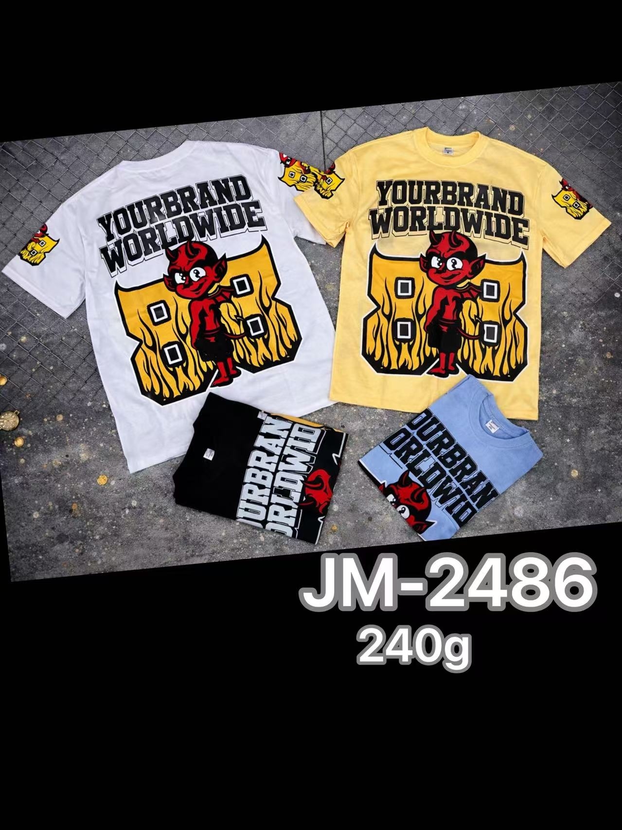 The 2026 new bestseller men's loose short-sleeved sweatshirt is a trendy brand with four-color printed casual and versatile outfits. It features a variety of printed casual pure cotton T-shirts, a simple and versatile style for men's casual American style Item Picture