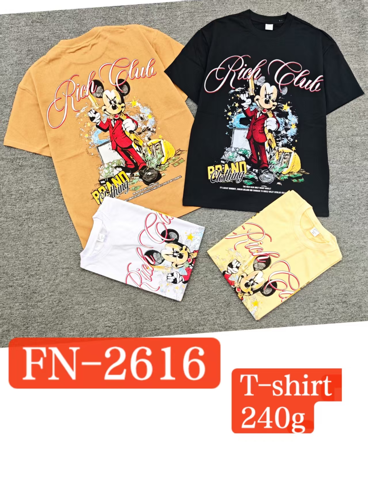 The 2026 new best-selling men's loose short-sleeved sweatshirt is a trendy brand with four-color printed casual and versatile clothing. It features a variety of printed graffiti, simple and fashionable, versatile styles. It's a casual American style for trendy men