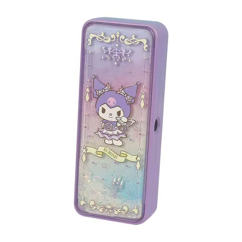 Pink and purple cartoon flowing sand stationery box, creative storage student pen case, cute children, multi-functional and trendy style Item Picture