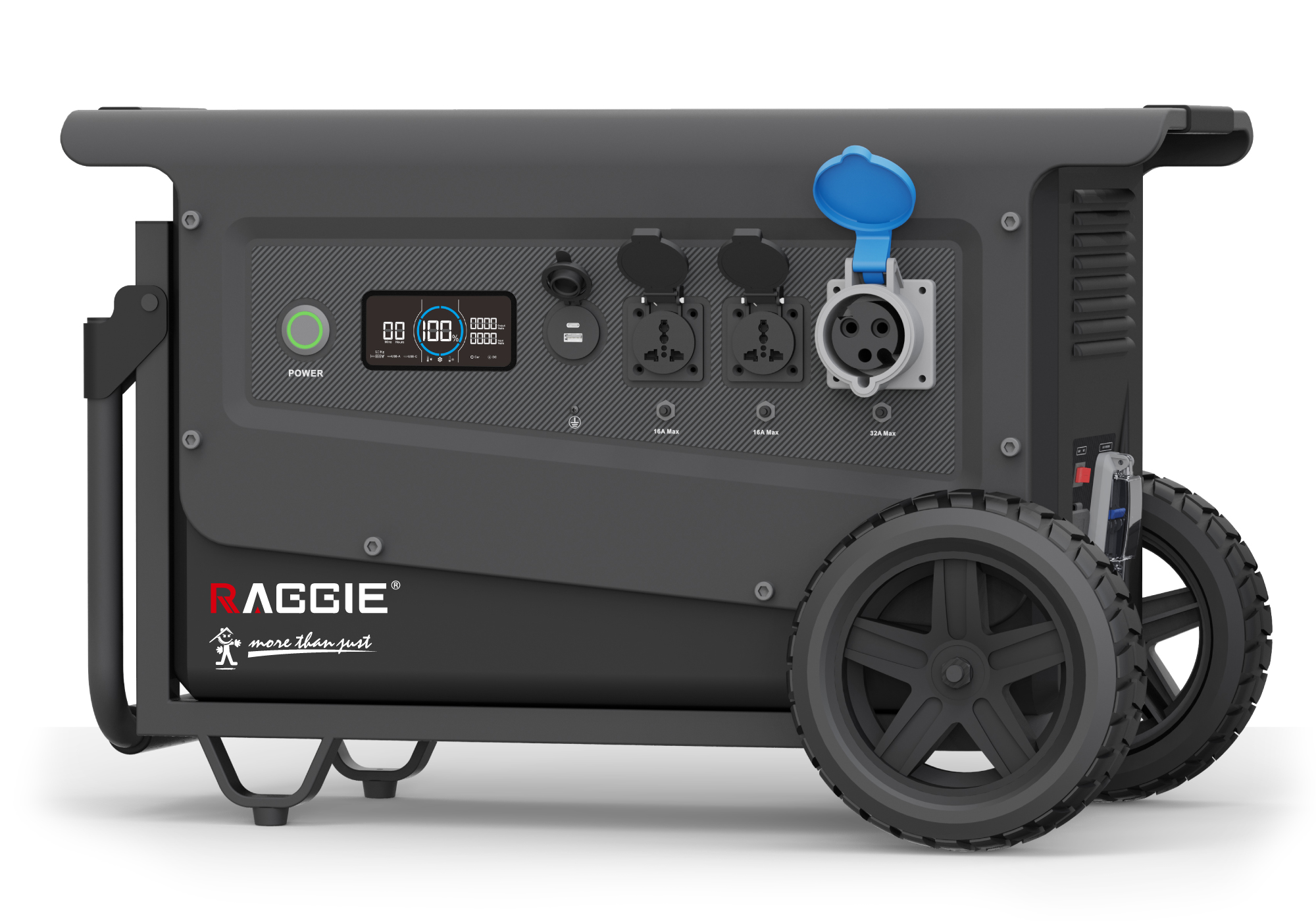RAGGIE metal-cased portable energy storage power supply, 3-kwh electric pull rod off-road wheel, MPPT solar outdoor RV emergency power supply