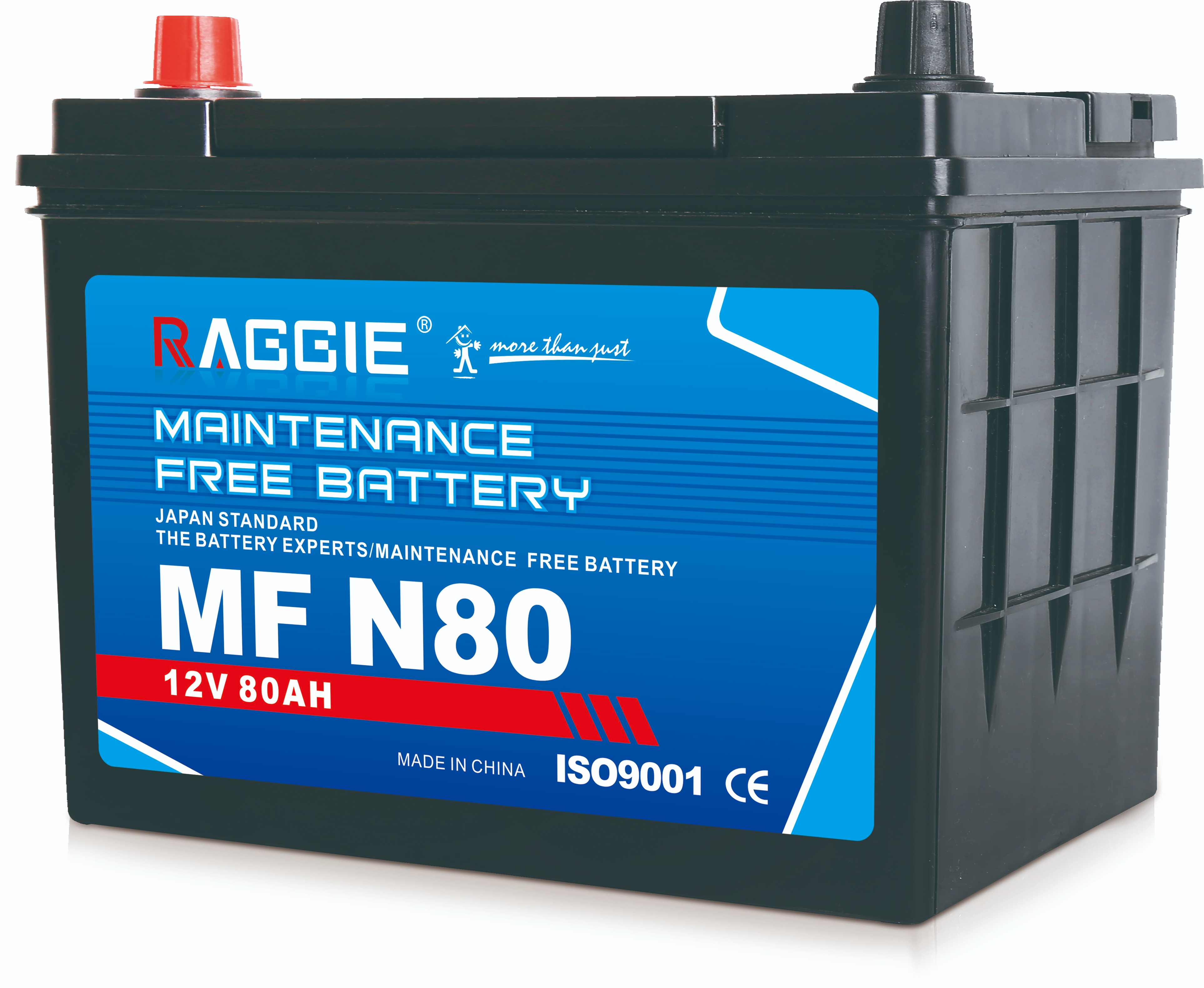 Maintenance-free car battery, 80Ah high starting current, fully sealed and leak-proof, suitable for sedans and trucks