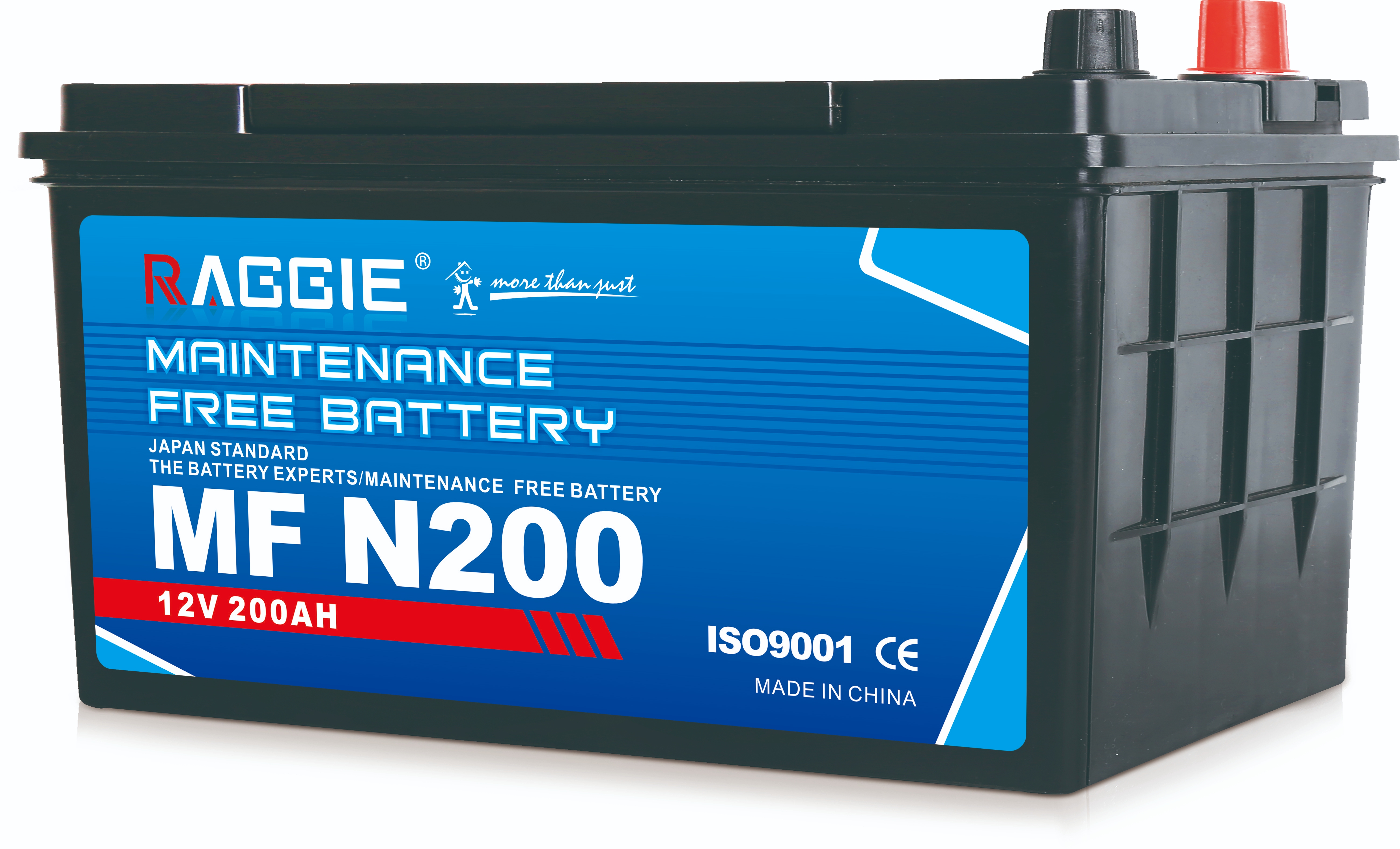 Maintenance-free car battery, 200Ah high starting current, fully sealed and leak-proof, suitable for sedans and trucks