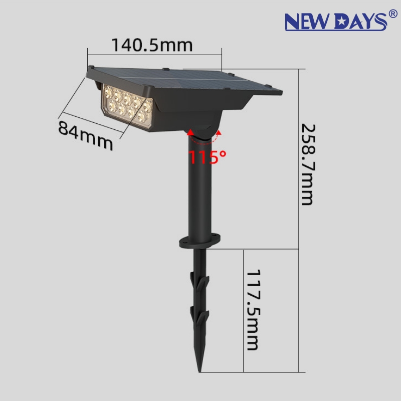 NEWDAYS brand cross border new cross border led solar ground plug light al aire libre impermeable patio luz de césped ahorro de energía highlight home wall light farolas Application Scenario