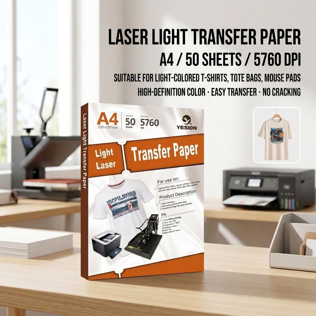 T-shirt laser transfer paper, pure cotton transfer paper, light-colored heat transfer paper, A4 light-colored laser printing heat transfer paper, heat transfer T-shirt transfer paper pic 6