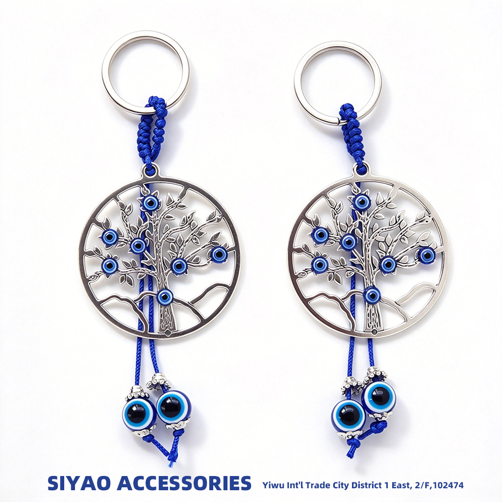 Devil's Eye Keychain Greek Cypriot souvenir wholesale Peace Tree Good Luck Gift Siyao Blue Eye Accessory EVILEYE