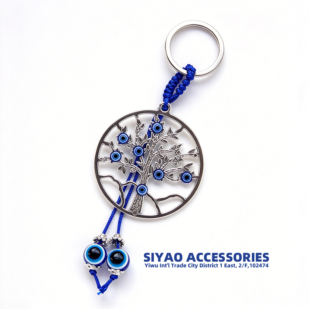 Devil's Eye Keychain Greek Cypriot souvenir wholesale Peace Tree Good Luck Gift Siyao Blue Eye Accessory EVILEYE Specification image