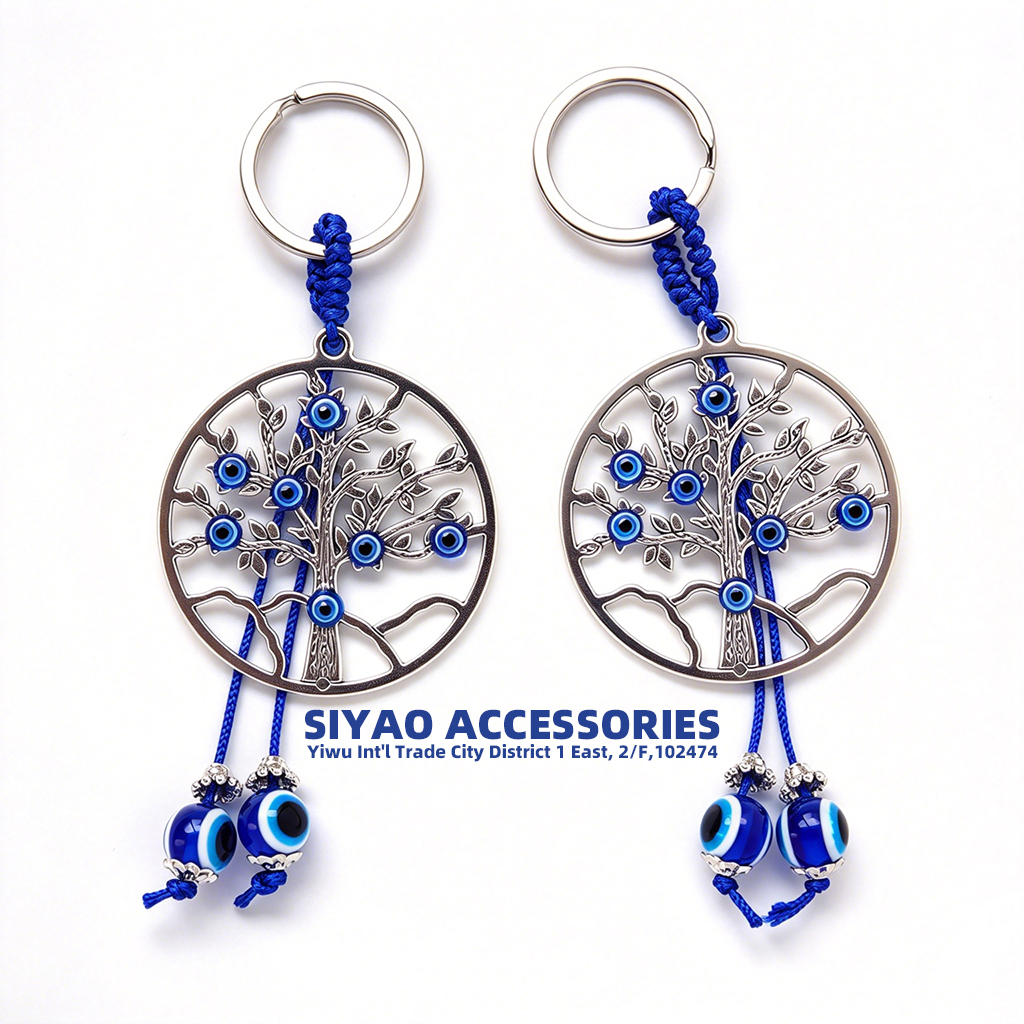 Devil's Eye Keychain Greek Cypriot souvenir wholesale Peace Tree Good Luck Gift Siyao Blue Eye Accessory EVILEYE Application Scenario