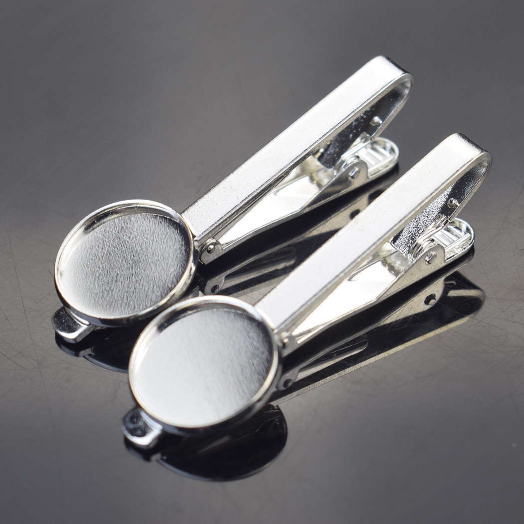 Metallic texture fashionable silver tie clip business formal wear accessory simple and versatile men's accessory
