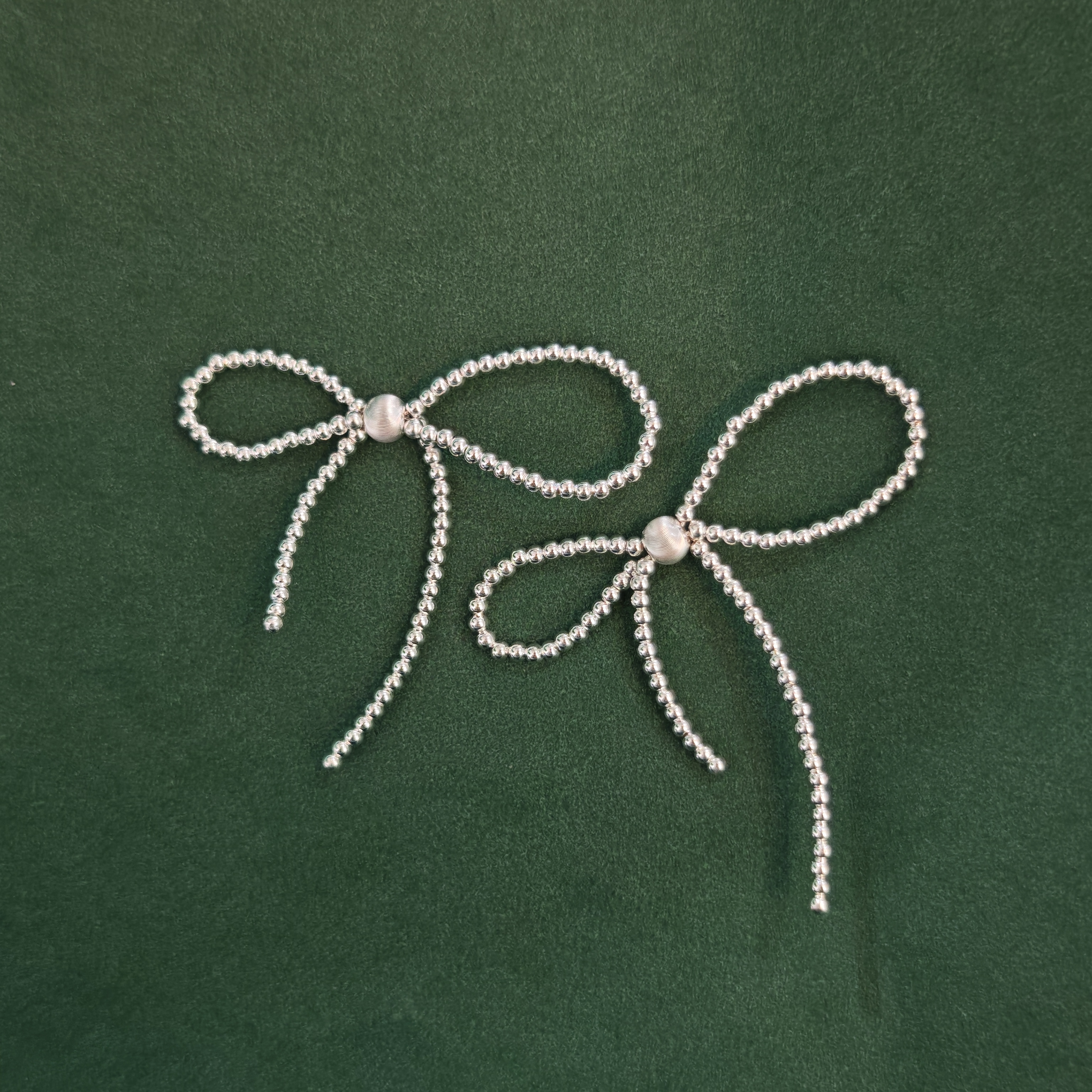 APOTIE S925 brushed silver bead bow jewelry, fashionable and versatile earrings and accessories, fresh and elegant silver jewelry available for wholesale details Picture
