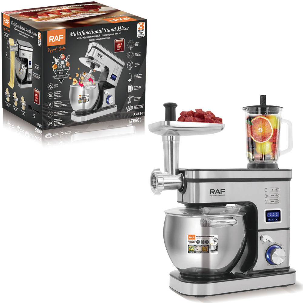 RAF European multi-functional chef machine, intelligent timed dough kneading, fully automatic dough mixer, household countertop blender Item Picture