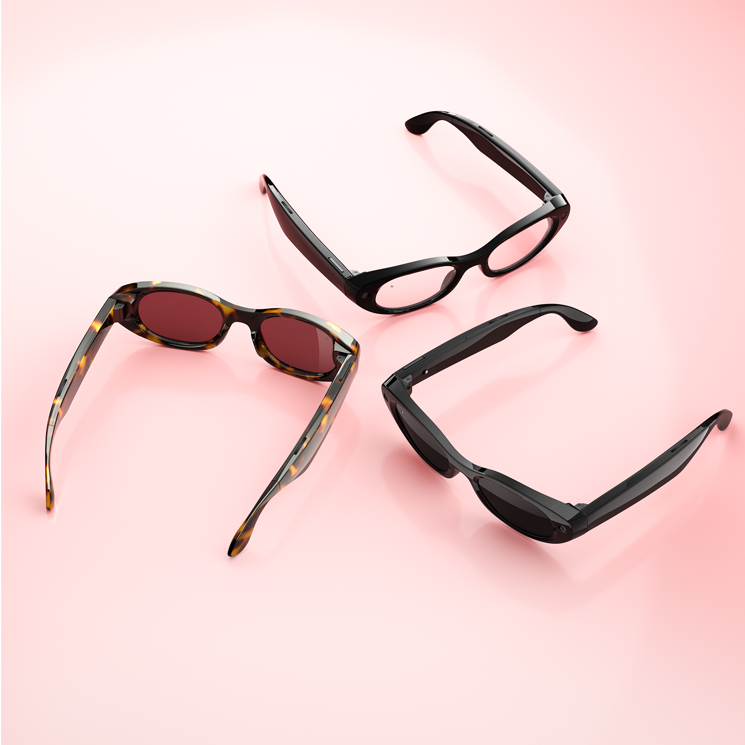 AI camera Bluetooth glasses for women, available in three colors - cat's eye, with charging point storage, allowing you to listen to music and record videos anytime and anywhere, saying goodbye to battery life anxiety. In stock and selling well worldwide