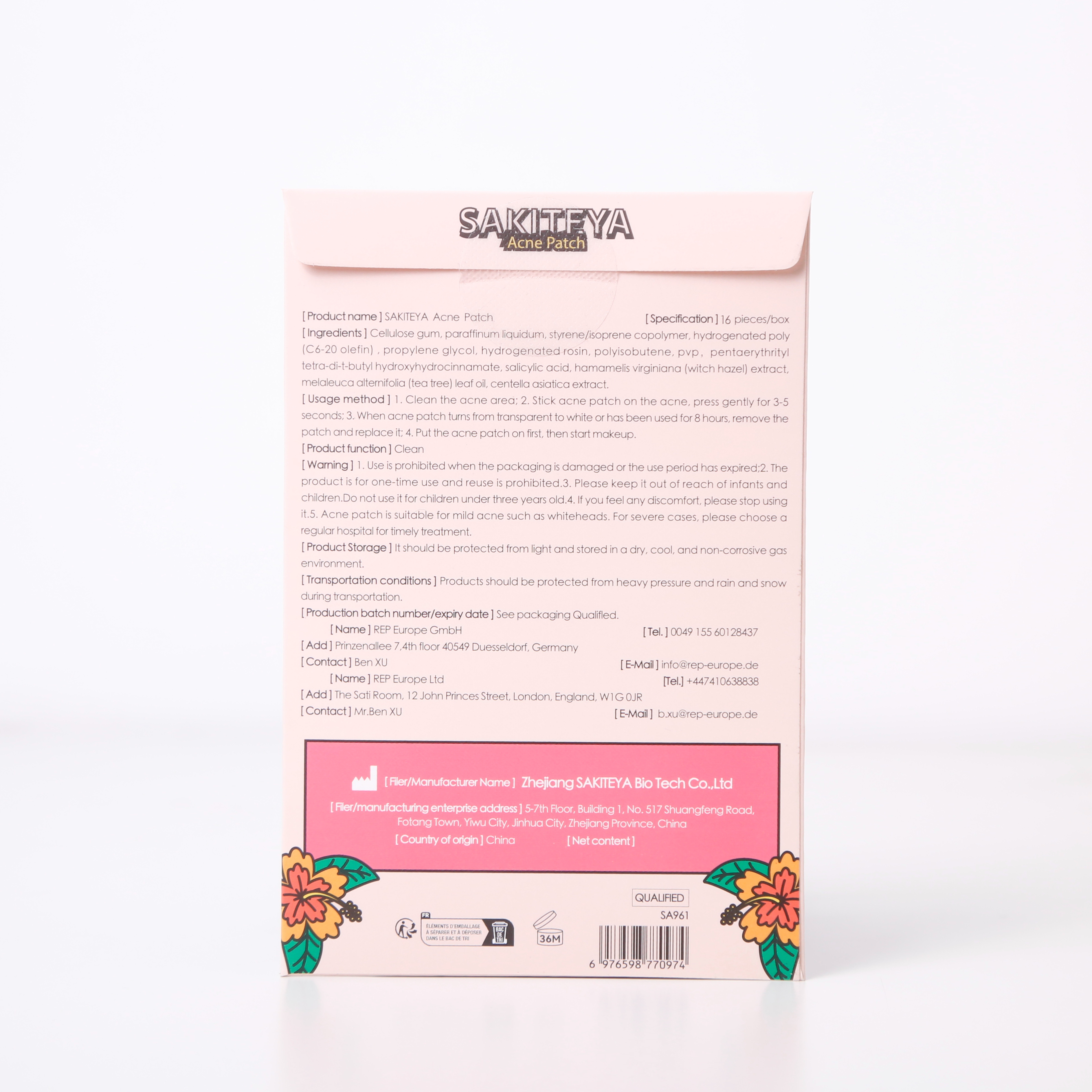 SAKITEYA Cross-border Export Facial Care for Girls - Trendy Elements 01 Acne Patch 16 Capsules Salicylic Acid Soothing SA961 details Picture