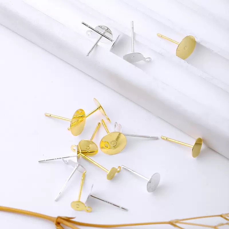 DIY ear pins, ear studs, hanging accessories, semi-finished earrings, multiple specifications, inner diameters 8mm-16mm, welding pins, factory direct sales and wholesale details Picture