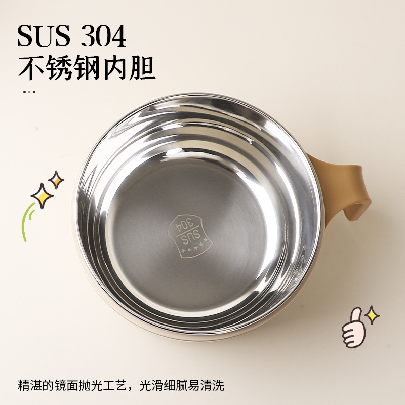 Wholesale X111-2486 large 304 stainless steel bowl 2486 lunch box with handle rice bowl for carrying rice bowls Item Picture