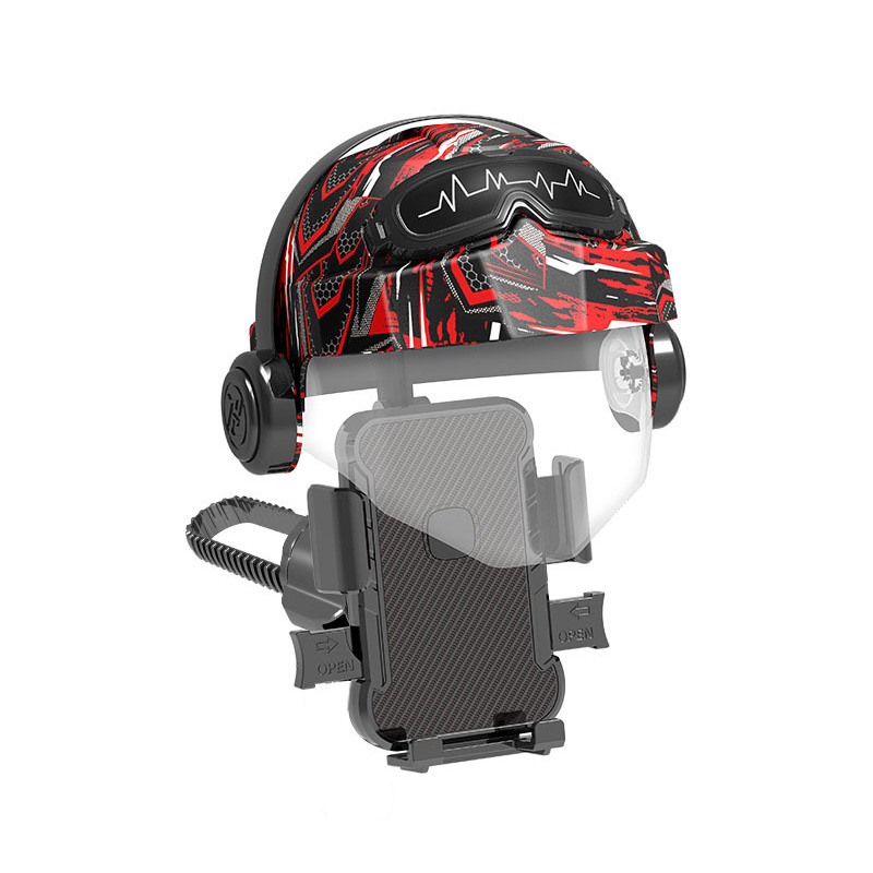 HZ08 Graffiti helmet phone Stand, bicycle phone stand, electric battery, motorcycle phone stand, navigation, Food delivery rider, plastic bicycle phone stand clip Specification image