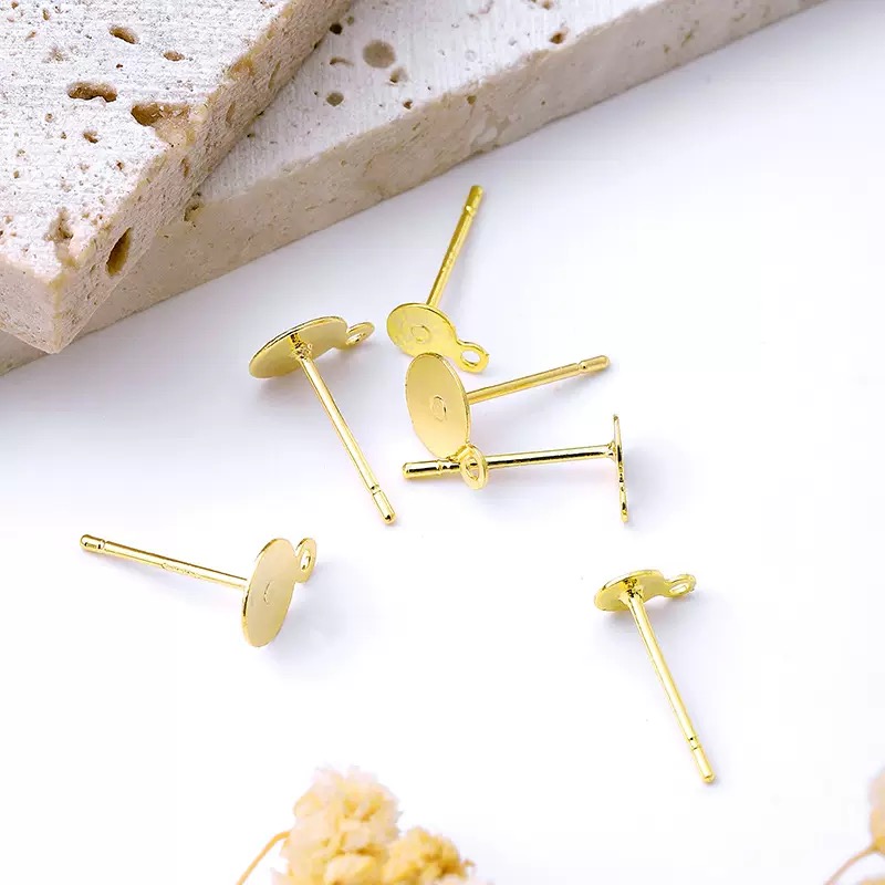 DIY ear pins, ear studs, hanging accessories, semi-finished earrings, multiple specifications, inner diameters 8mm-16mm, welding pins, factory direct sales and wholesale Specification image