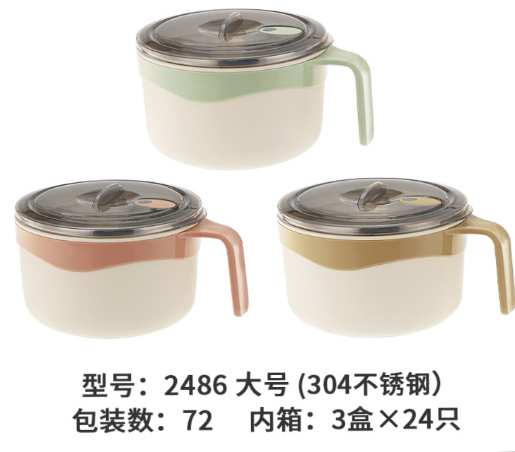 Wholesale X111-2486 large 304 stainless steel bowl 2486 lunch box with handle rice bowl for carrying rice bowls Application Scenario