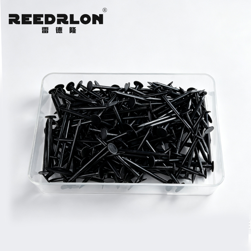 REEDRLON Black Felt Nail, Iron Nail, Screw, Large cap, ring pattern roof asphalt felt nail, customizable size pic 6