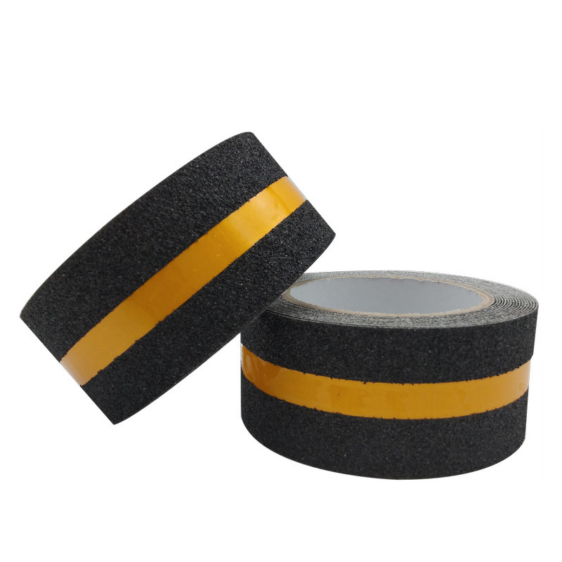 Customized reflective strip anti-slip tape with PET black sand particles in the middle, wear-resistant staircase anti-slip and anti-slip tape, floor warning details Picture