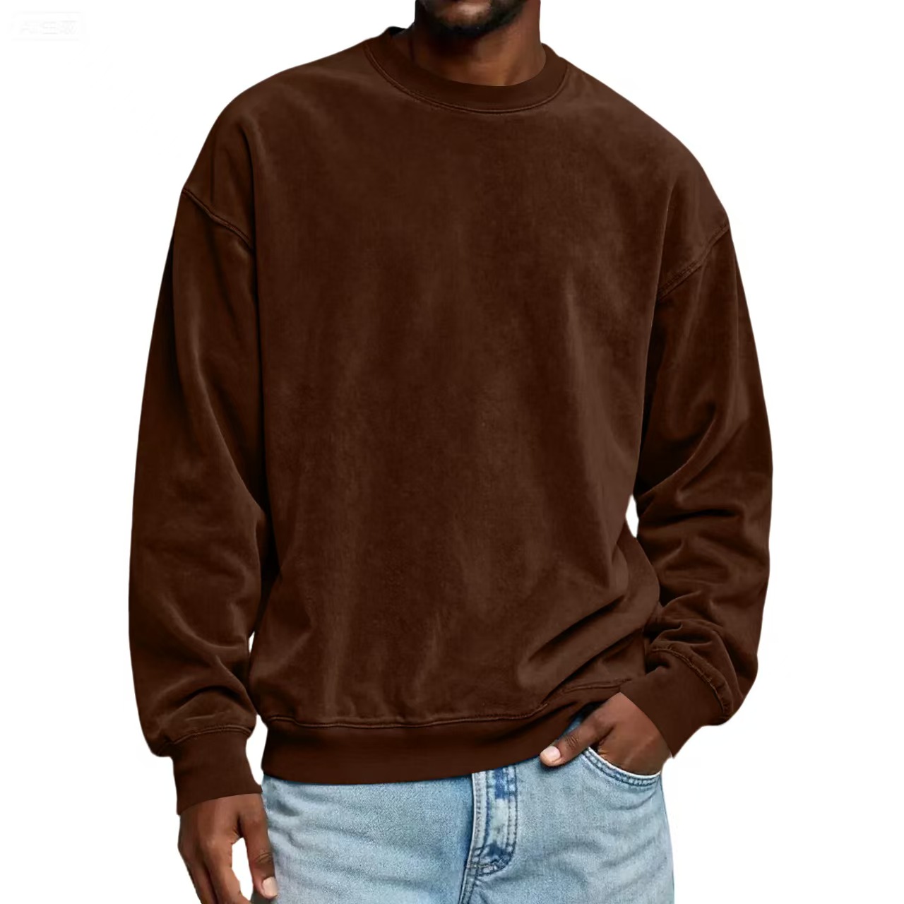 Cross-border European and American round-neck sweatshirt for men, autumn and winter pullover sweatshirt, Amazon deerskin fleece casual style new sweatshirt Application Scenario